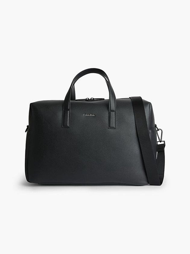 Calvin Klein USA Recycled Faux Leather Weekend Mens Bag Black 8679203-YZ